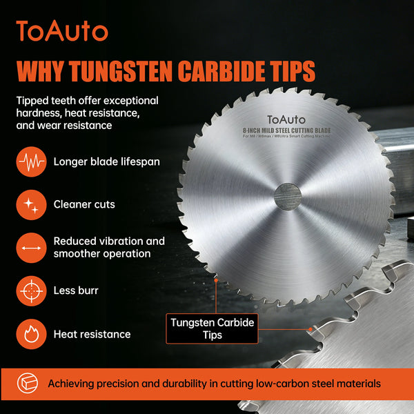ToAuto 8-Inch Metal Cutting Saw Blade for Aluminum, Copper and Mild Steel