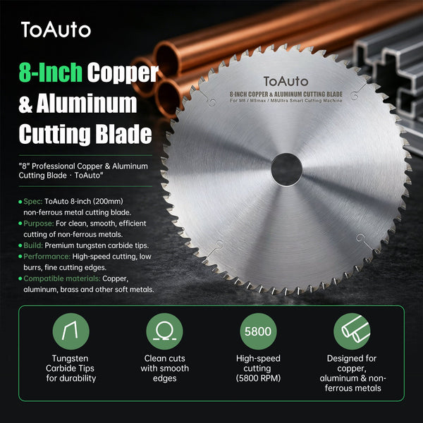 ToAuto 8-Inch Copper & Aluminum Cutting Blade for Non-Ferrous Metals Toautotoolglobal