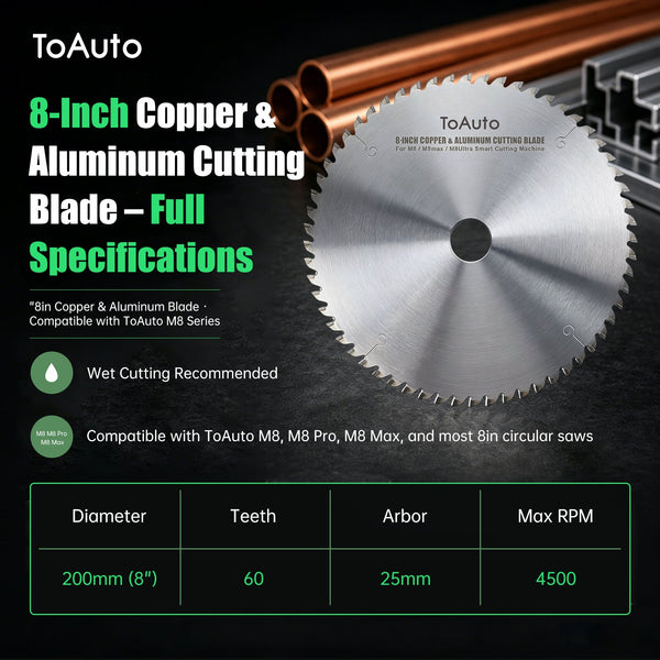 ToAuto 8-Inch Copper & Aluminum Cutting Blade for Non-Ferrous Metals Toautotoolglobal