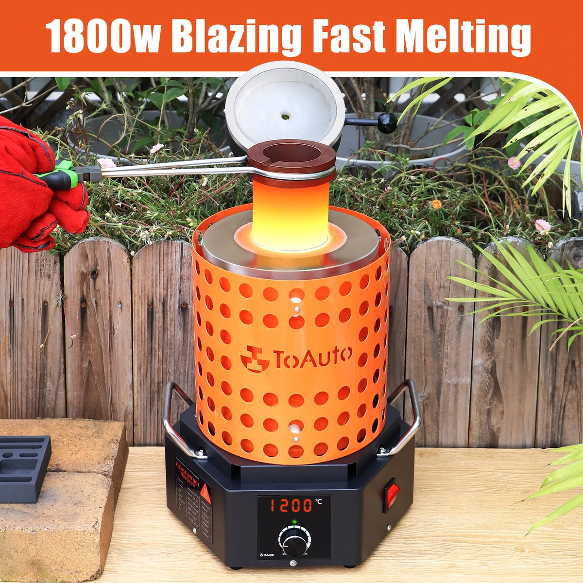 ToAuto 5KG Electric Gold Melting Furnace for Gold Silver Copper Casting