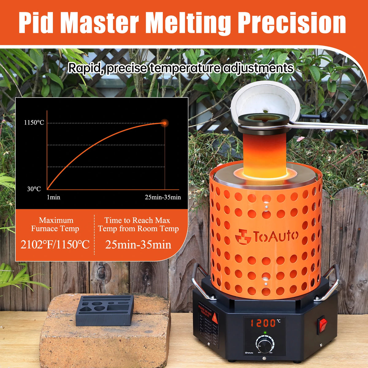 ToAuto 5KG Electric Gold Melting Furnace for Gold Silver Copper Casting