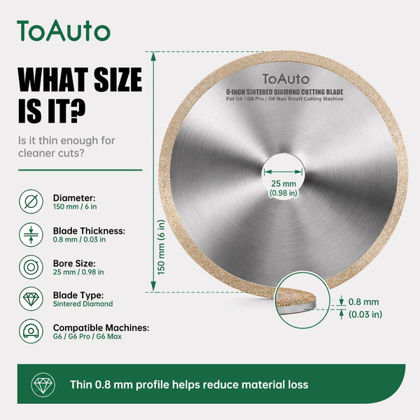ToAuto 6-Inch Sintered Diamond Cutting Blade for Gemstones | G6 Series Toautotoolglobal