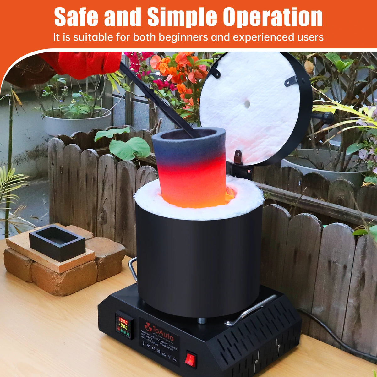 ToAuto 8KG Electric Aluminum Melting Furnace for Aluminum Copper Brass Casting