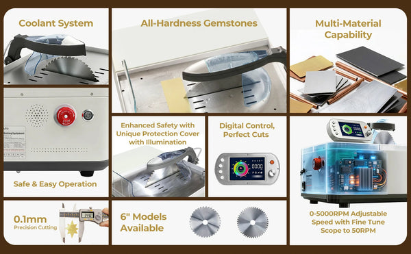 Studio user operating the ToAuto smart metal cutting saw safely with emergency stop and protective cover for secure cutting