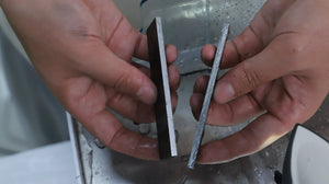 Low-carbon steel bar cut with the ToAuto smart metal cutting saw, showing a smooth precise edge for metalworking