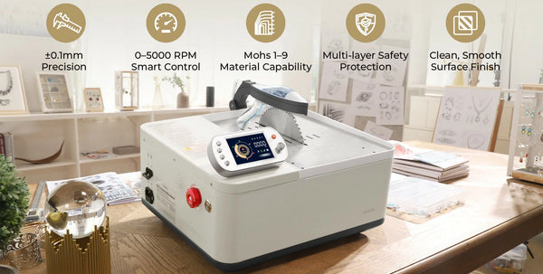 ToAuto smart metal cutting saw hero image: industrial-grade desktop machine for precise aluminum, copper and steel cutting