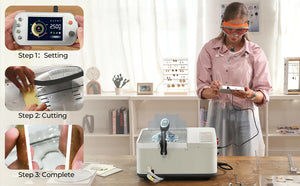 ToAuto smart metal cutting saw 3-step workflow: set the speed, cut the workpiece and get a precise finished cut