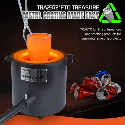 TOAUTO 6 KG Foundry Clay Graphite Crucible for Metal Melting Casting  Refining Gold Silver Copper Brass Aluminum 6KG